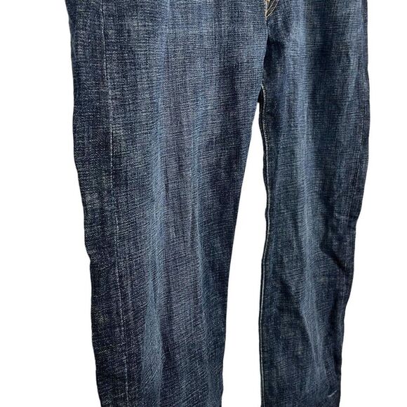 Levis 501 Levi Strauss Mens Blue Distressed Button Fly Straight Leg Jeans 40 x30 - Picture 6 of 16